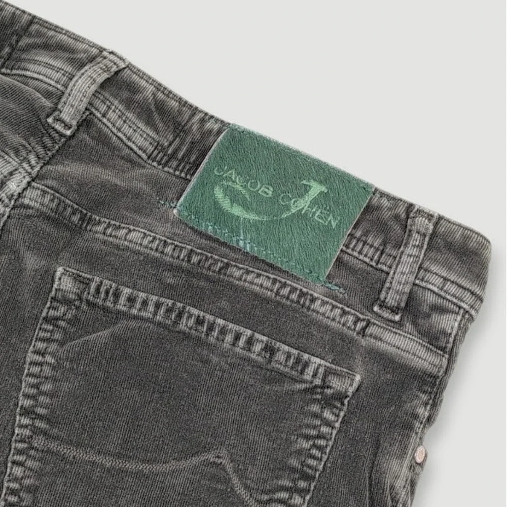 Jacob Cohen Style 688 Corduroy Pants Mens 34x33 Gray Quiet Luxury Handmade Italy